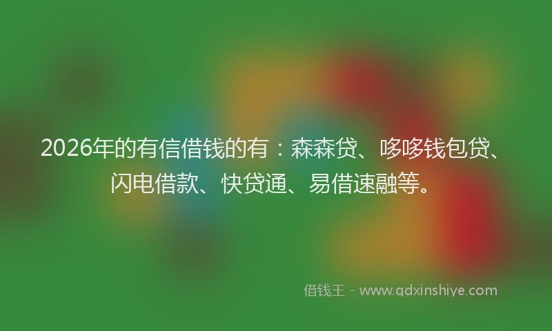 2026年的有信借钱的有：森森贷、哆哆钱包贷、闪电借款、快贷通、易借速融等。