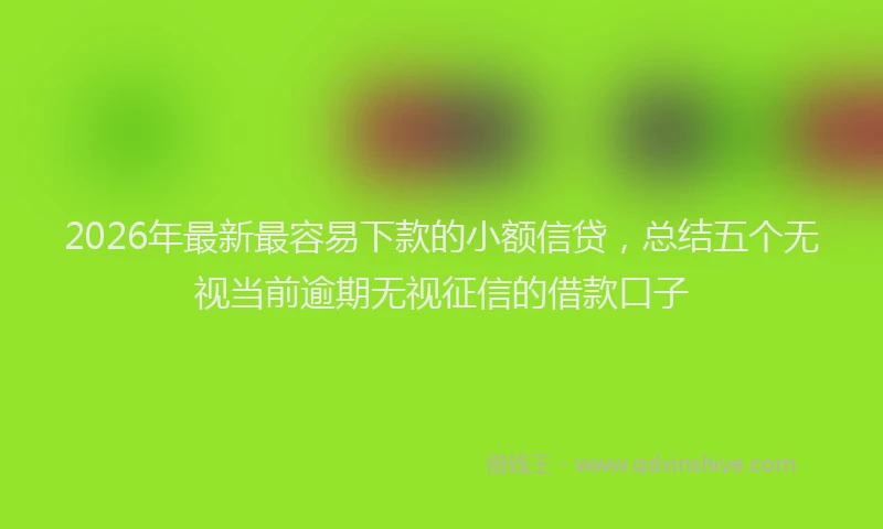 2026年最新最容易下款的小额信贷，总结五个无视当前逾期无视征信的借款口子