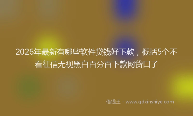 2026年最新有哪些软件贷钱好下款，概括5个不看征信无视黑白百分百下款网贷口子