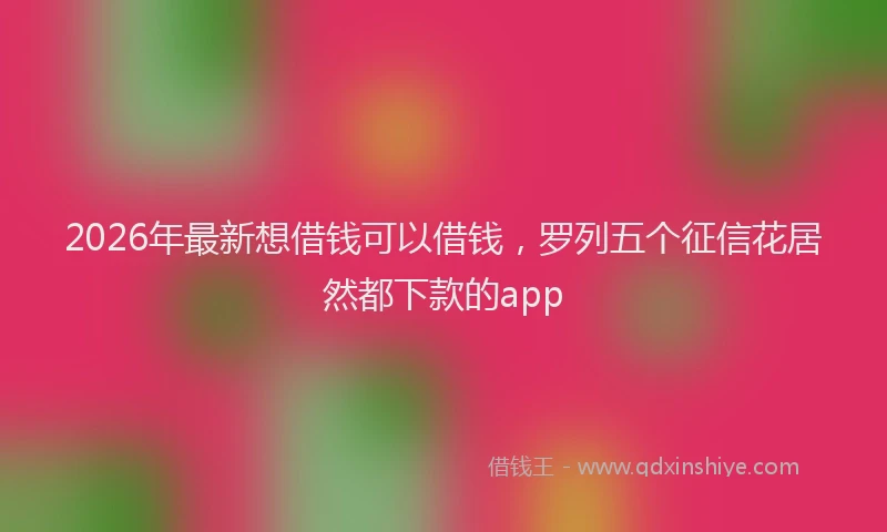2026年最新想借钱可以借钱，罗列五个征信花居然都下款的app