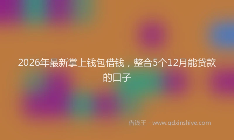 2026年最新掌上钱包借钱，整合5个12月能贷款的口子