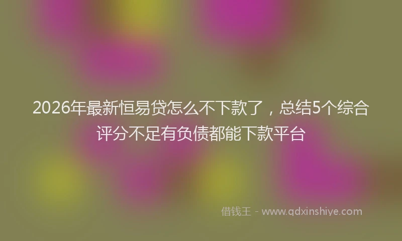 2026年最新恒易贷怎么不下款了，总结5个综合评分不足有负债都能下款平台