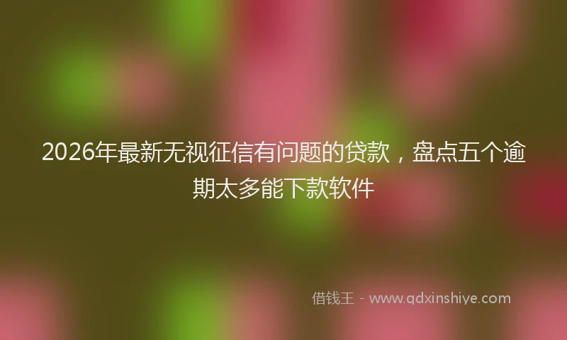 2026年最新无视征信有问题的贷款，盘点五个逾期太多能下款软件