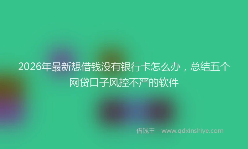 2026年最新想借钱没有银行卡怎么办，总结五个网贷口子风控不严的软件