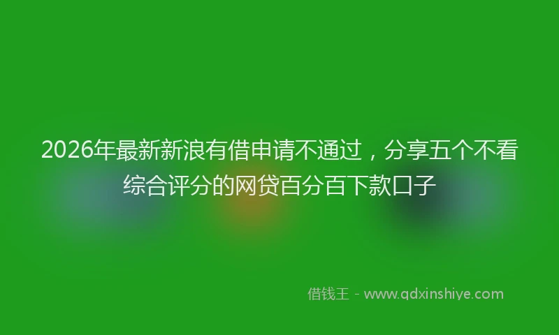 2026年最新新浪有借申请不通过，分享五个不看综合评分的网贷百分百下款口子