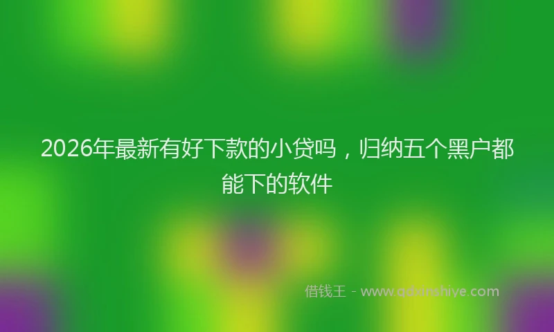 2026年最新有好下款的小贷吗，归纳五个黑户都能下的软件