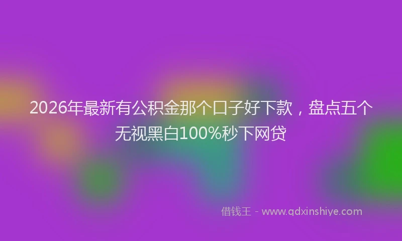 2026年最新有公积金那个口子好下款，盘点五个无视黑白100%秒下网贷