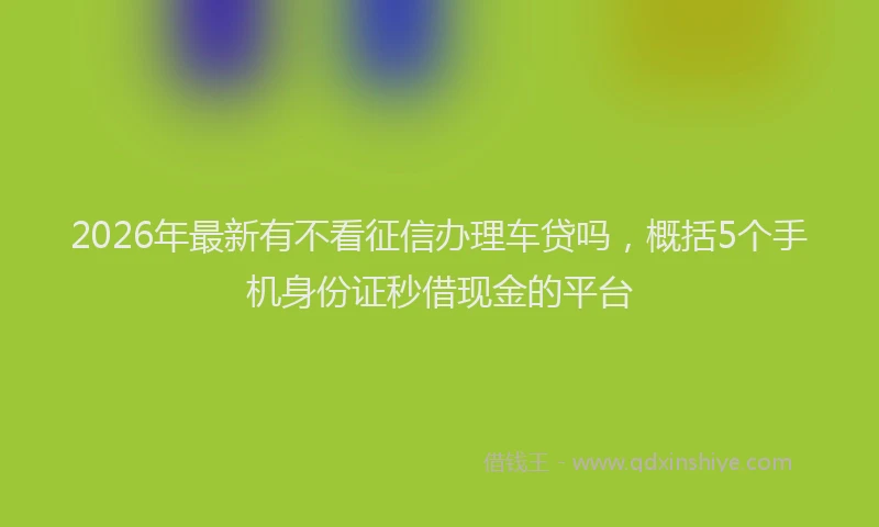 2026年最新有不看征信办理车贷吗，概括5个手机身份证秒借现金的平台