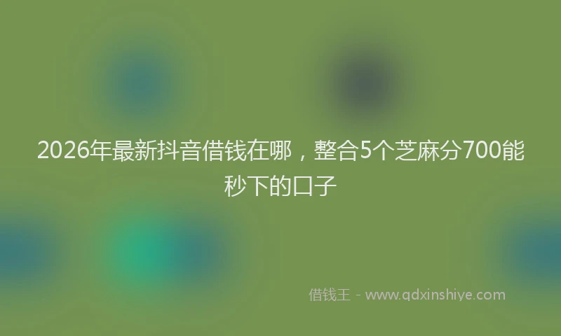 2026年最新抖音借钱在哪，整合5个芝麻分700能秒下的口子