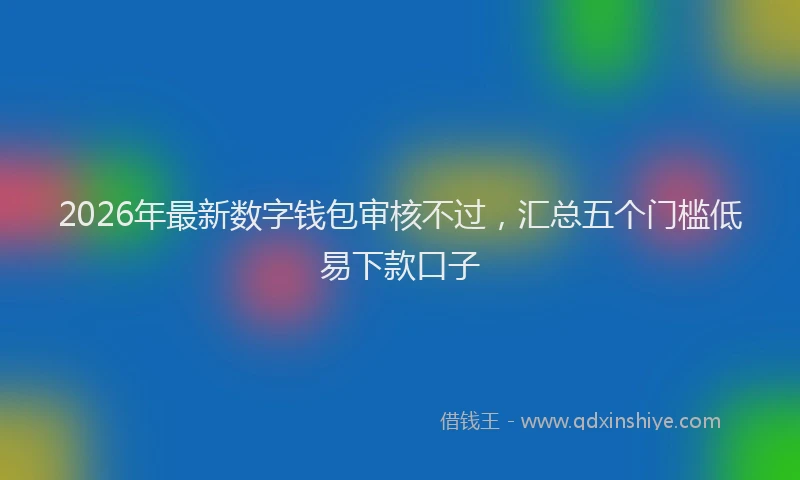 2026年最新数字钱包审核不过，汇总五个门槛低易下款口子