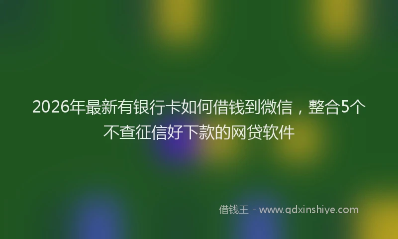 2026年最新有银行卡如何借钱到微信，整合5个不查征信好下款的网贷软件