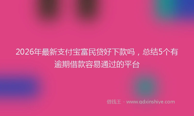 2026年最新支付宝富民贷好下款吗，总结5个有逾期借款容易通过的平台