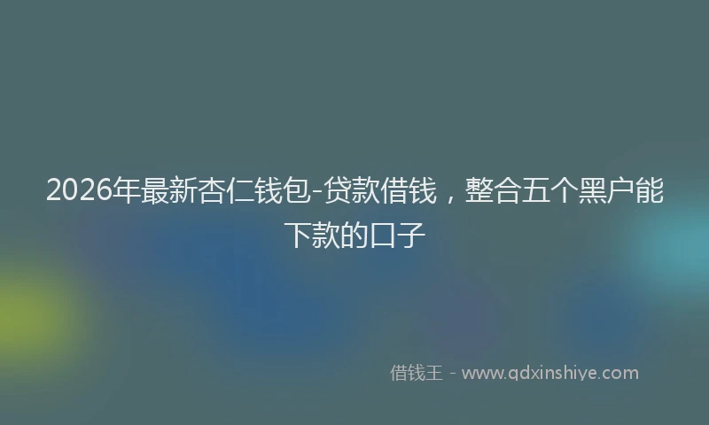 2026年最新杏仁钱包-贷款借钱，整合五个黑户能下款的口子