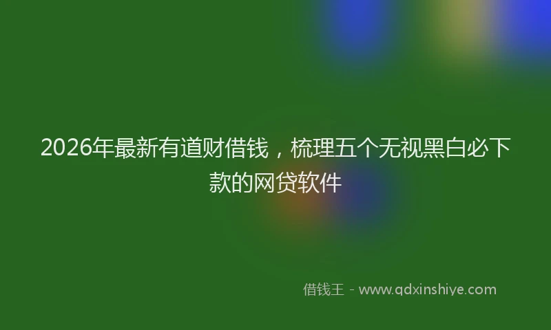 2026年最新有道财借钱，梳理五个无视黑白必下款的网贷软件