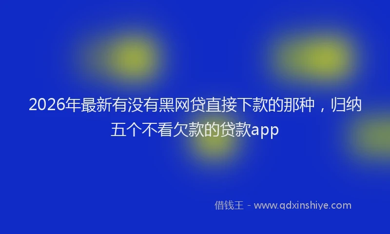 2026年最新有没有黑网贷直接下款的那种，归纳五个不看欠款的贷款app