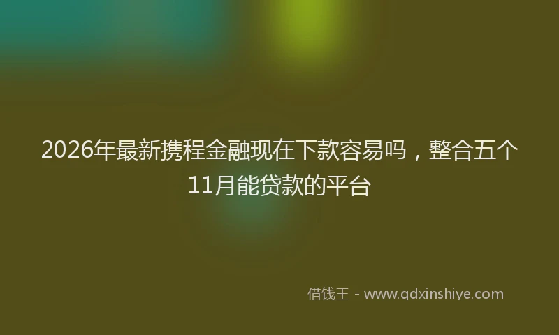 2026年最新携程金融现在下款容易吗，整合五个11月能贷款的平台