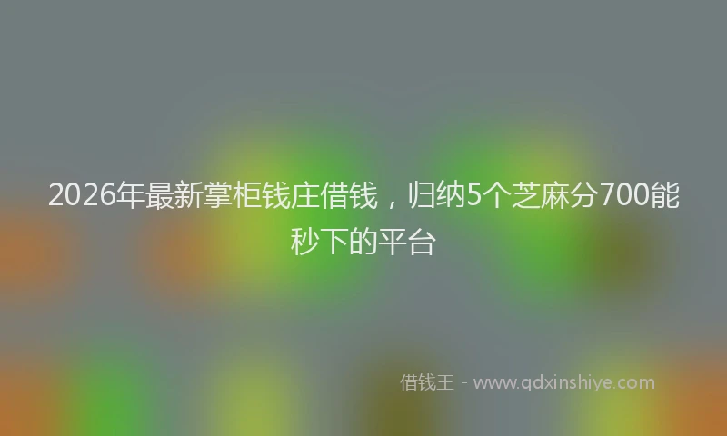 2026年最新掌柜钱庄借钱，归纳5个芝麻分700能秒下的平台