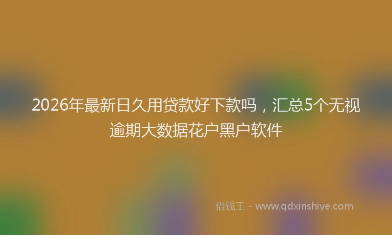 2026年最新日久用贷款好下款吗，汇总5个无视逾期大数据花户黑户软件