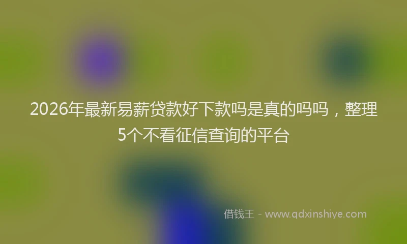 2026年最新易薪贷款好下款吗是真的吗吗，整理5个不看征信查询的平台