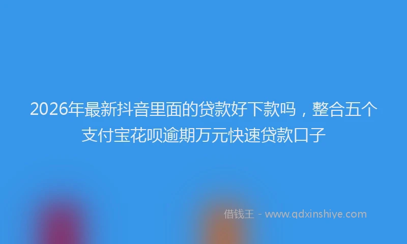 2026年最新抖音里面的贷款好下款吗，整合五个支付宝花呗逾期万元快速贷款口子
