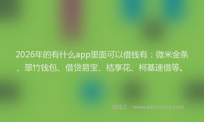 2026年的有什么app里面可以借钱有：微米金条、翠竹钱包、借贷易宝、桔享花、柯基速借等。