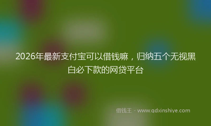 2026年最新支付宝可以借钱嘛，归纳五个无视黑白必下款的网贷平台