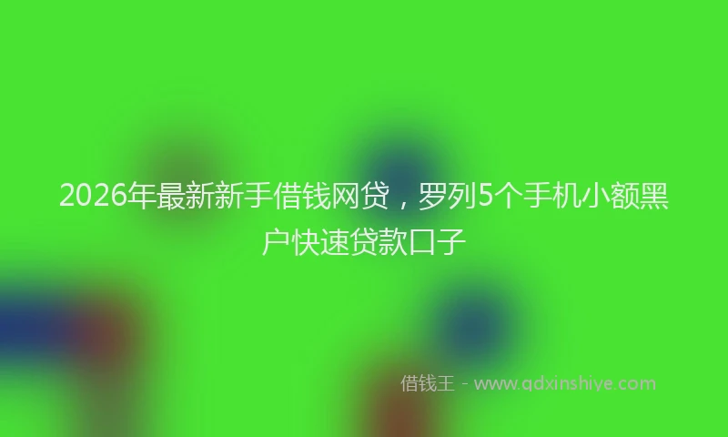 2026年最新新手借钱网贷，罗列5个手机小额黑户快速贷款口子