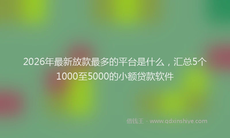 2026年最新放款最多的平台是什么，汇总5个1000至5000的小额贷款软件