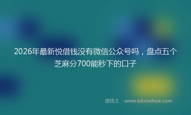 2026年最新悦借钱没有微信公众号吗,盘点五个芝麻分700能秒下的口子