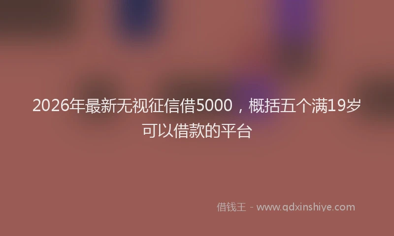2026年最新无视征信借5000，概括五个满19岁可以借款的平台