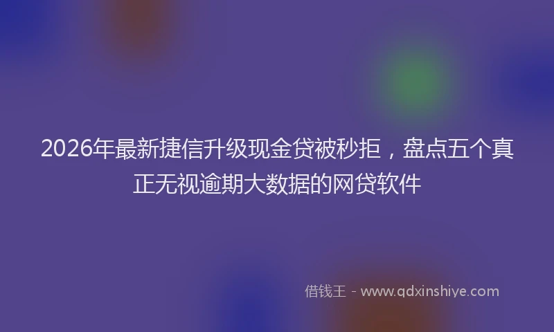 2026年最新捷信升级现金贷被秒拒，盘点五个真正无视逾期大数据的网贷软件