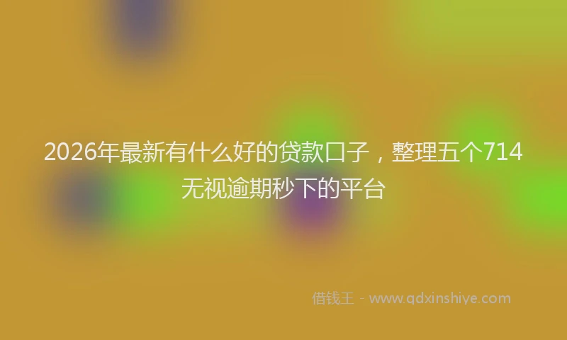 2026年最新有什么好的贷款口子，整理五个714无视逾期秒下的平台