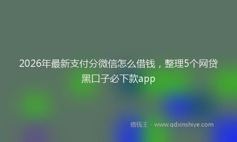 2026年最新支付分微信怎么借钱，整理5个网贷黑口子必下款app