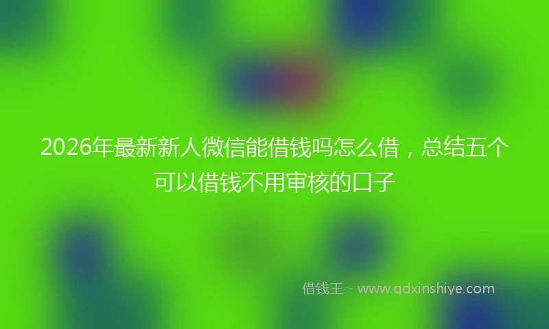 2026年最新新人微信能借钱吗怎么借，总结五个可以借钱不用审核的口子