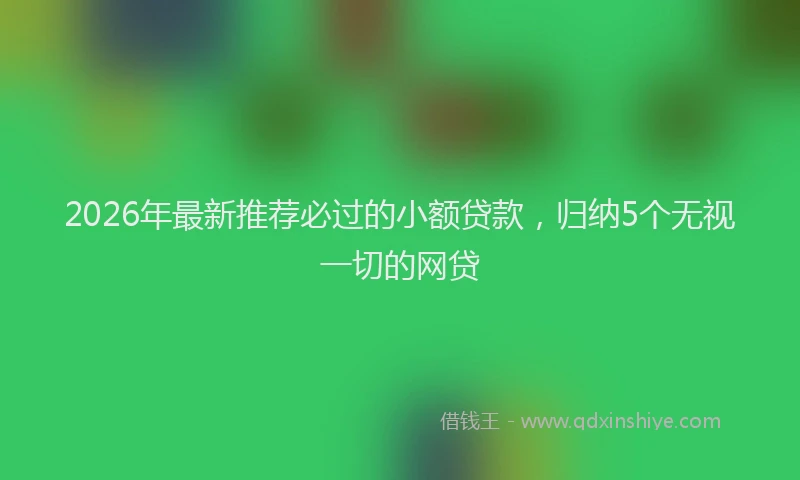 2026年最新推荐必过的小额贷款，归纳5个无视一切的网贷