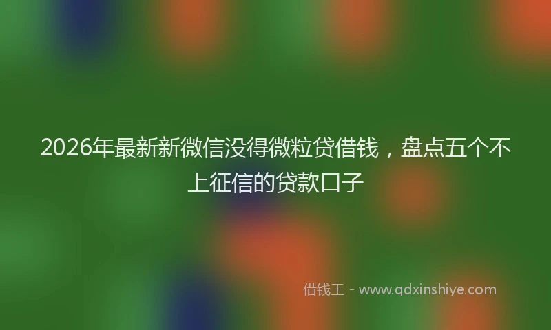 2026年最新新微信没得微粒贷借钱，盘点五个不上征信的贷款口子