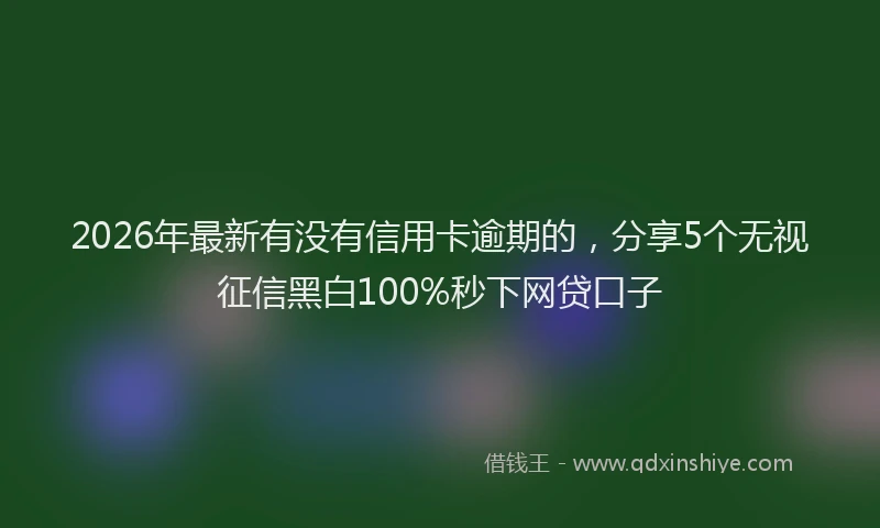 2026年最新有没有信用卡逾期的，分享5个无视征信黑白100%秒下网贷口子