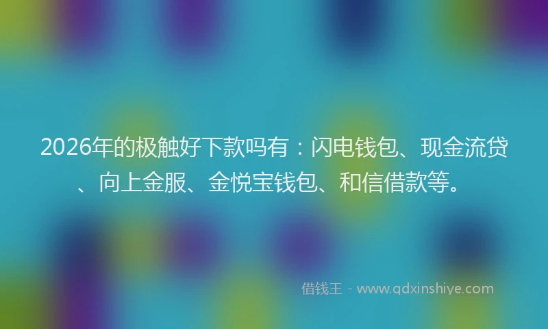 2026年的极触好下款吗有：闪电钱包、现金流贷、向上金服、金悦宝钱包、和信借款等。