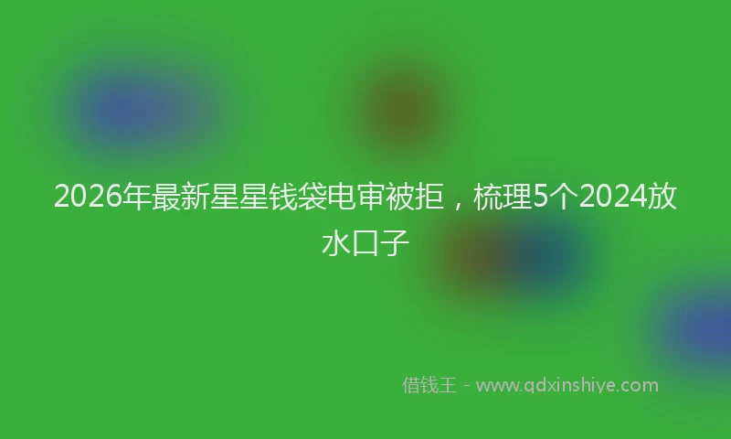2026年最新星星钱袋电审被拒，梳理5个2024放水口子