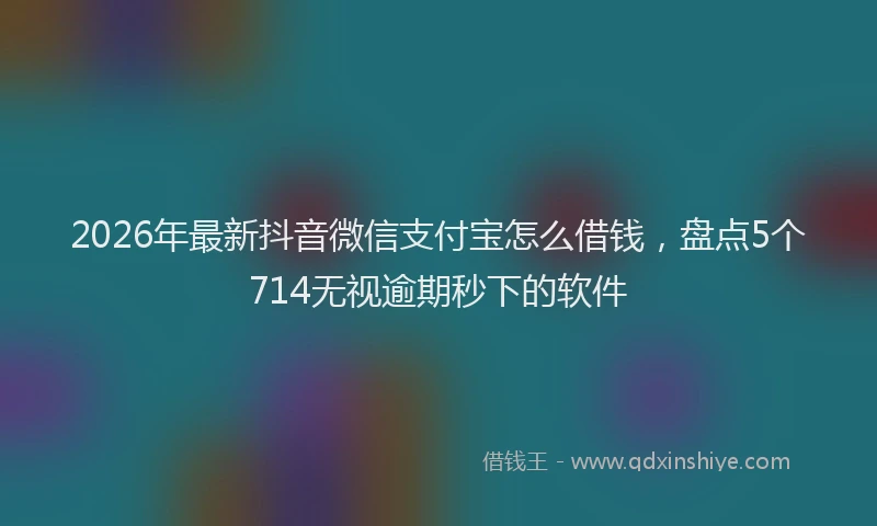 2026年最新抖音微信支付宝怎么借钱，盘点5个714无视逾期秒下的软件