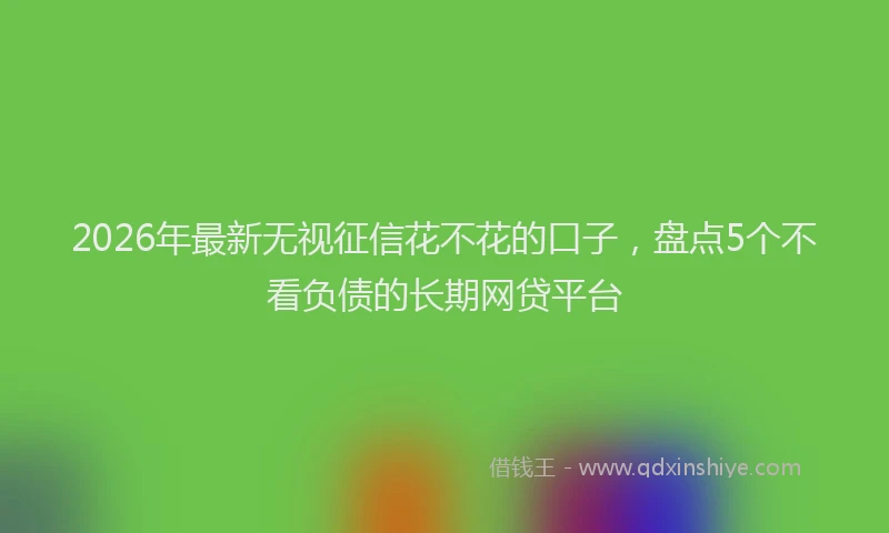 2026年最新无视征信花不花的口子，盘点5个不看负债的长期网贷平台