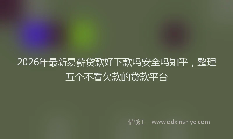 2026年最新易薪贷款好下款吗安全吗知乎，整理五个不看欠款的贷款平台