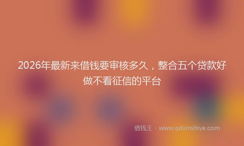 2026年最新来借钱要审核多久，整合五个贷款好做不看征信的平台