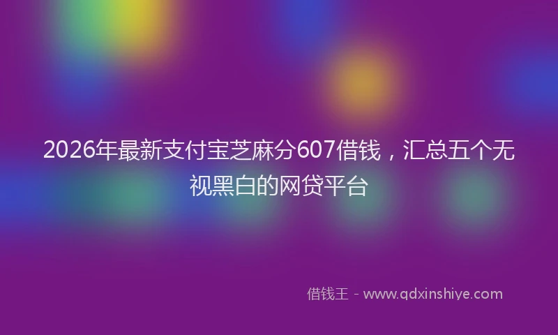 2026年最新支付宝芝麻分607借钱，汇总五个无视黑白的网贷平台