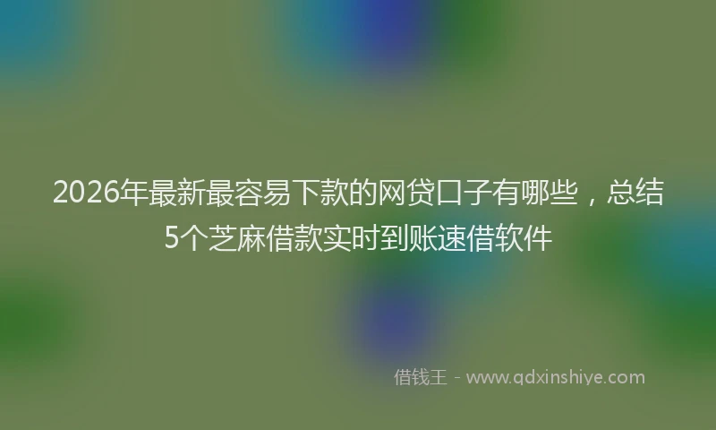 2026年最新最容易下款的网贷口子有哪些，总结5个芝麻借款实时到账速借软件