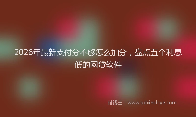 2026年最新支付分不够怎么加分，盘点五个利息低的网贷软件