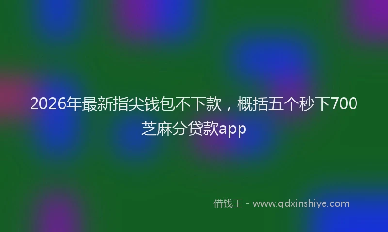 2026年最新指尖钱包不下款，概括五个秒下700芝麻分贷款app