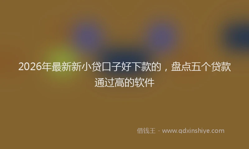 2026年最新新小贷口子好下款的，盘点五个贷款通过高的软件