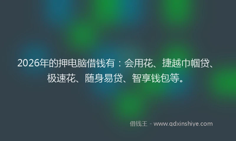 2026年的押电脑借钱有：会用花、捷越巾帼贷、极速花、随身易贷、智享钱包等。