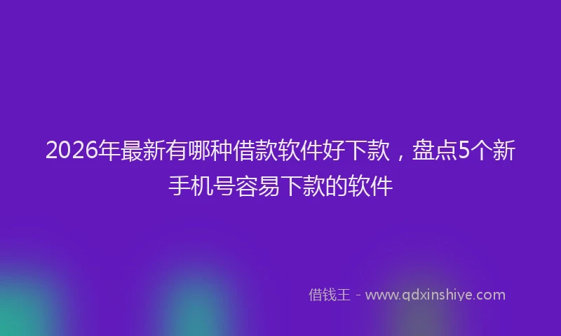 2026年最新有哪种借款软件好下款，盘点5个新手机号容易下款的软件